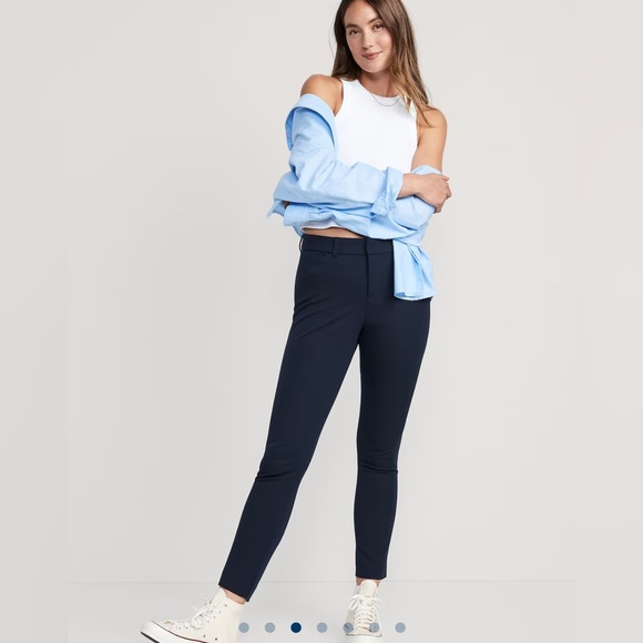 •OLD NAVY•NAVY PIXIE HIGH RISE SECERT SMOOTH POCKET TROUSERS SIZE 10 EUC - Picture 4 of 9